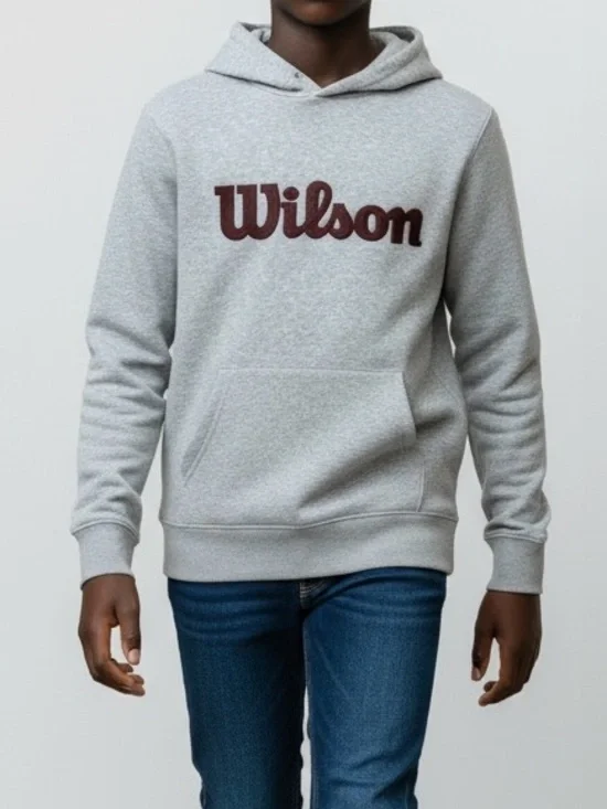 Wilson Gray Pullover Hoodie with Maroon Script Logo size M - Picture 1 of 6